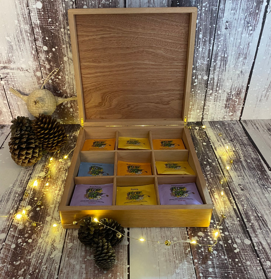 Caja de marquetería para té