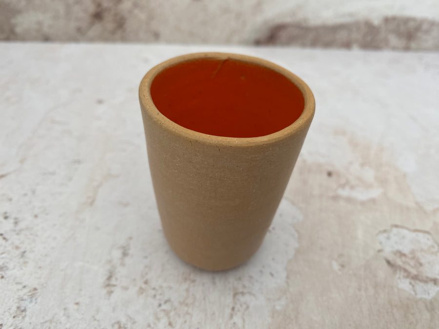 Vaso tequilero de barro esmaltado